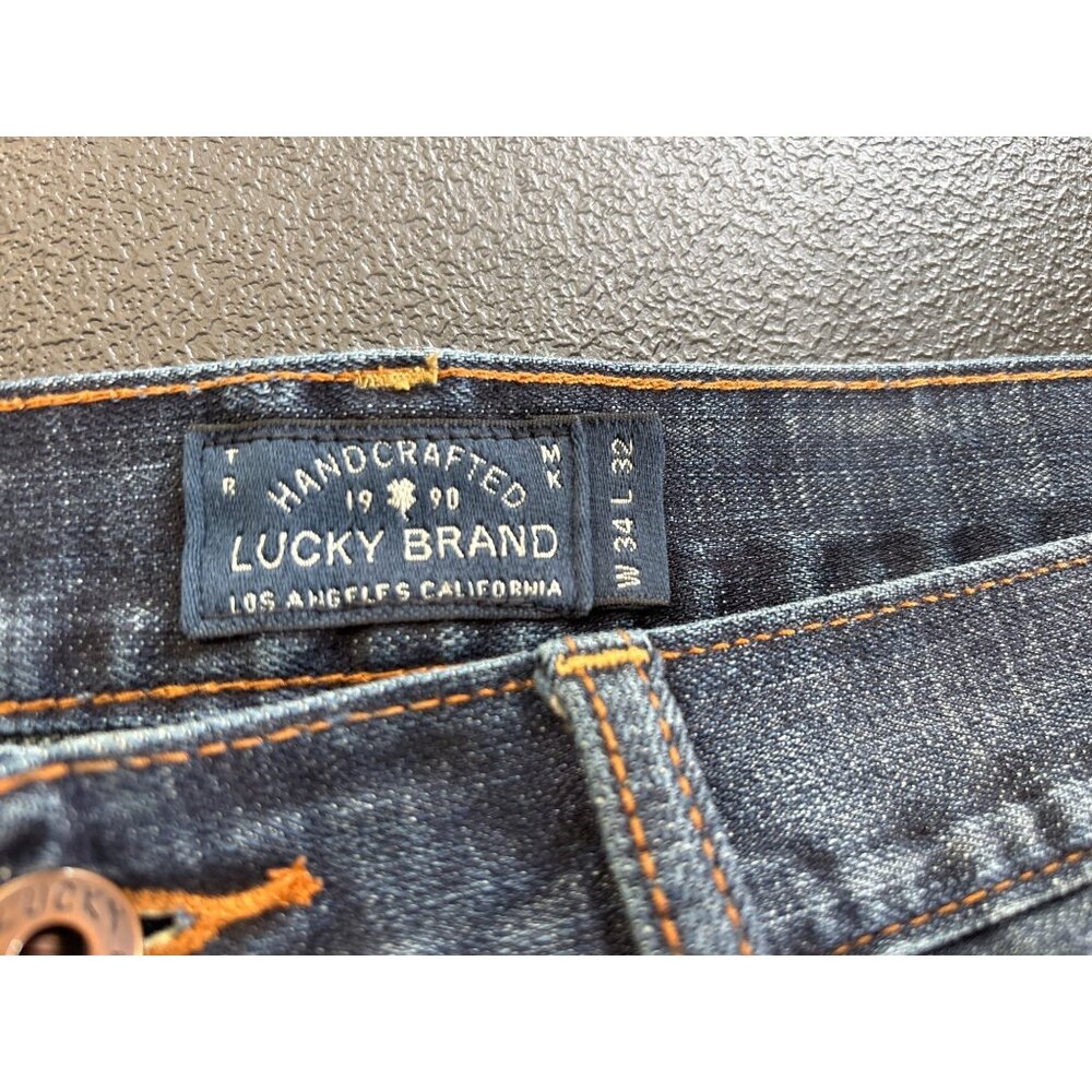 Lucky Brand Men's Blue Denim 221 Original Straight Jeans 34x32 - Picture 8 of 12